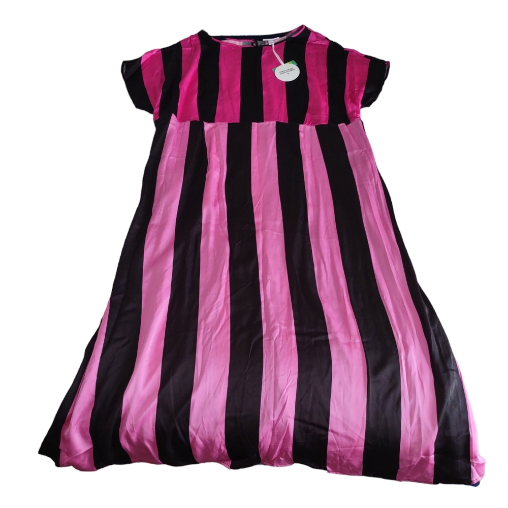 NWT Christopher John Rogers For Target 28W/30W Pink Stripe Satin Maxi Dress